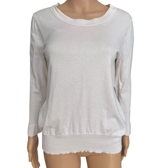 J.Crew Sweaters - J. Crew 100% cotton beige back tie sweater size M